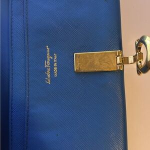 Salvatore Ferragamo Blue Leather Clutch